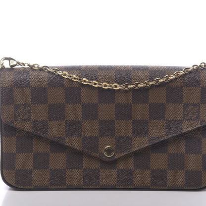 Louis Vuitton Damier Ebene Pochette Felicie Chain Wallet 10 of 13