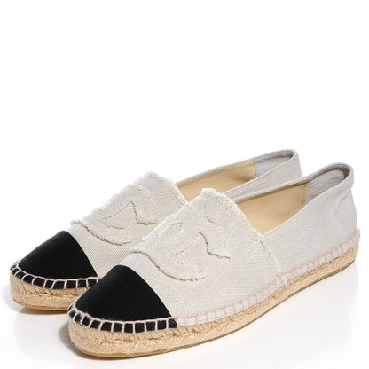Chanel Toile CC Espadrilles Beige Black 42 3 of 8
