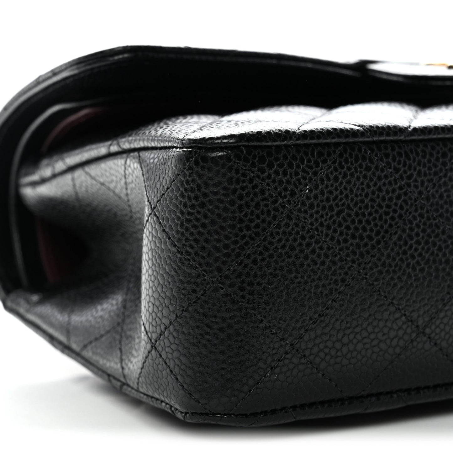 Caviar Quilted Small Double Flap Black