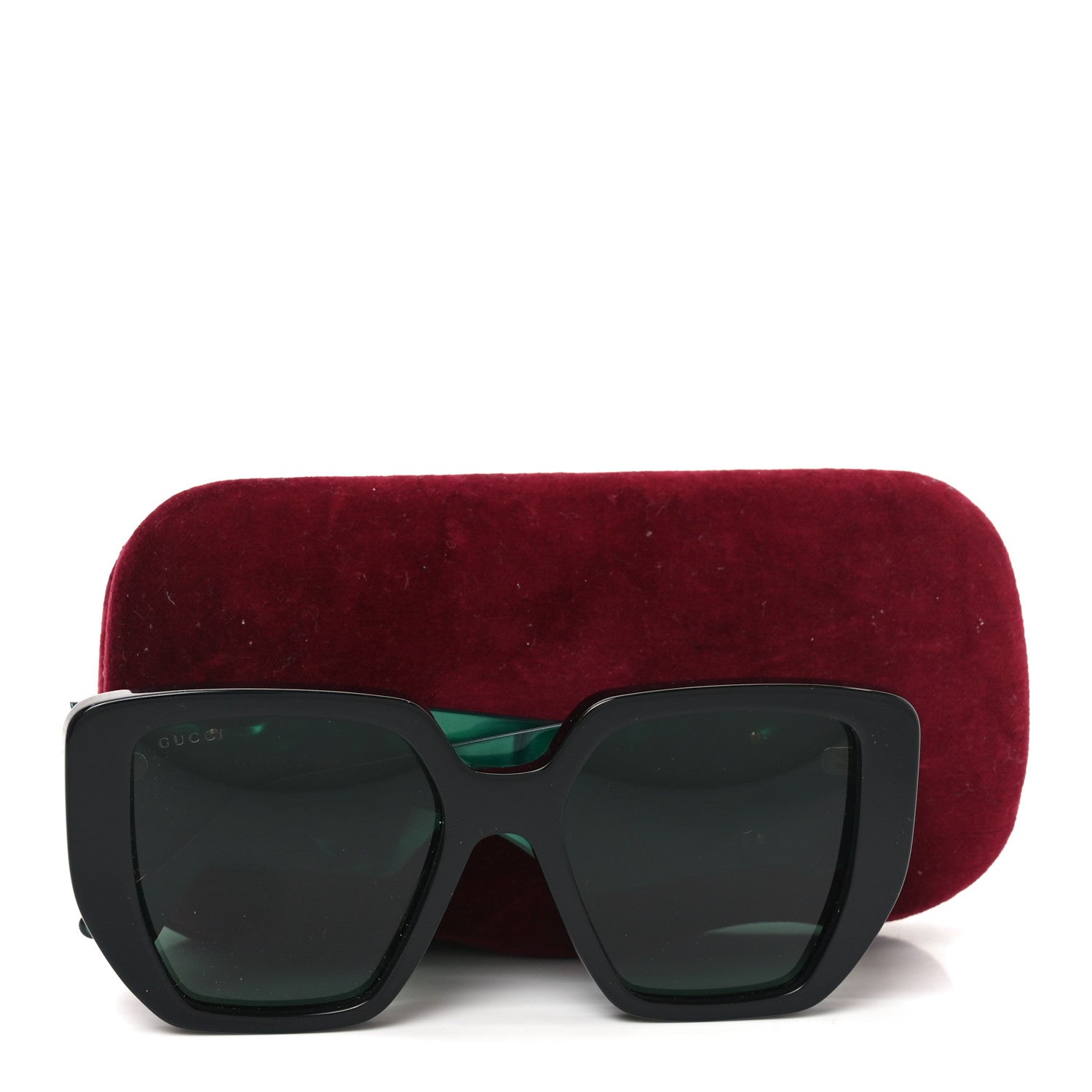 Gucci Acetate Square Frame Sunglasses GG0956S Green Black 7 of 7
