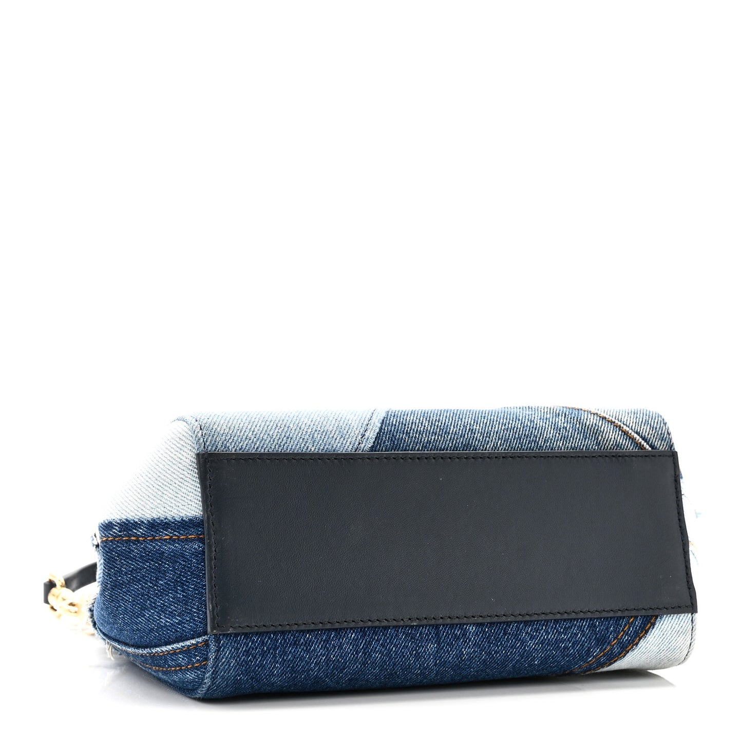 Calfskin Denim Patchwork Mini Miss Sicily Satchel Blue