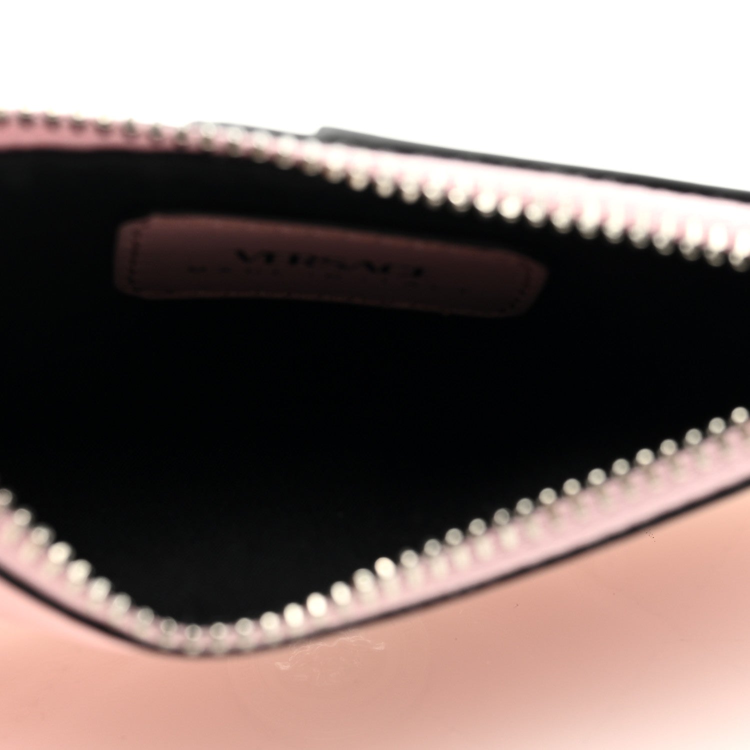 Versace Calfskin Quilted Medusa Zip Card Holder Wallet Pink 5 of 6
