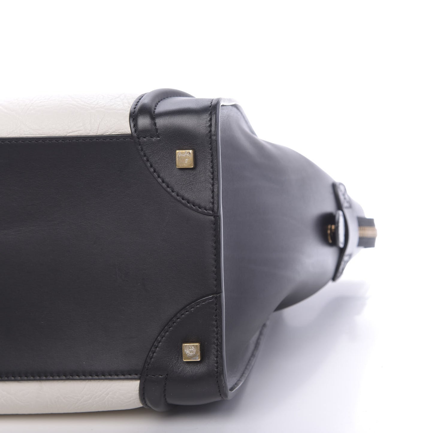 Elephant Calfskin Bicolor Mini Luggage Black White