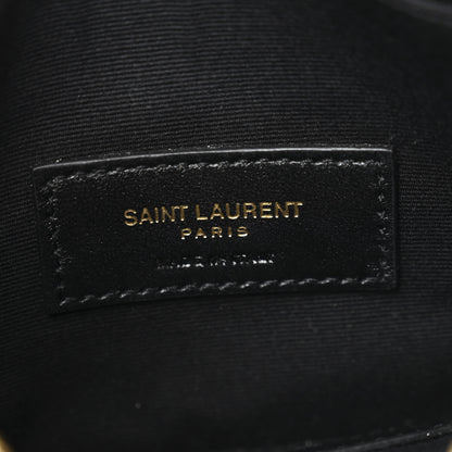 Saint Laurent Grain De Poudre Chevron Monogram Bill Pouch Black 6 of 9