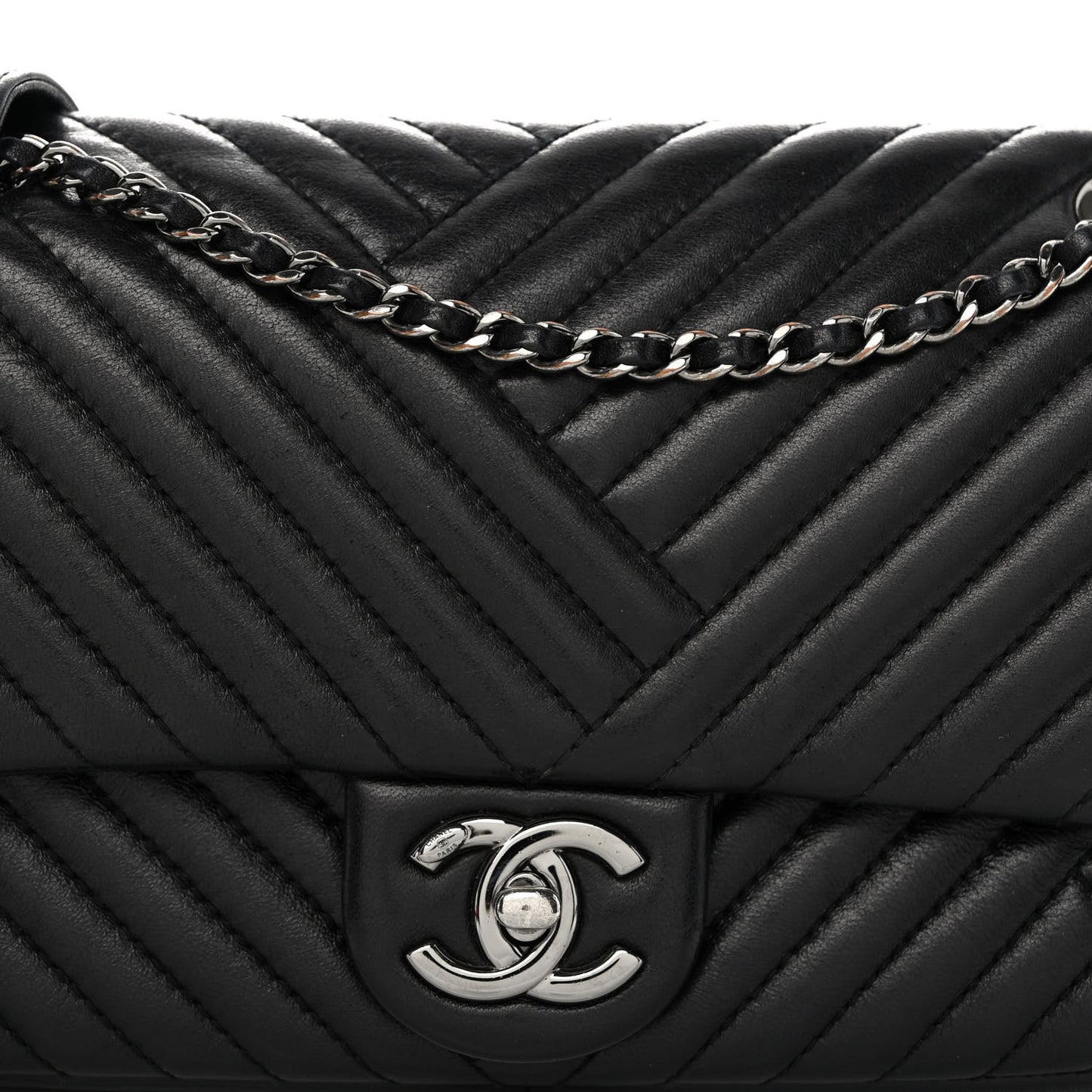 Lambskin Small CC Crossing Flap Black