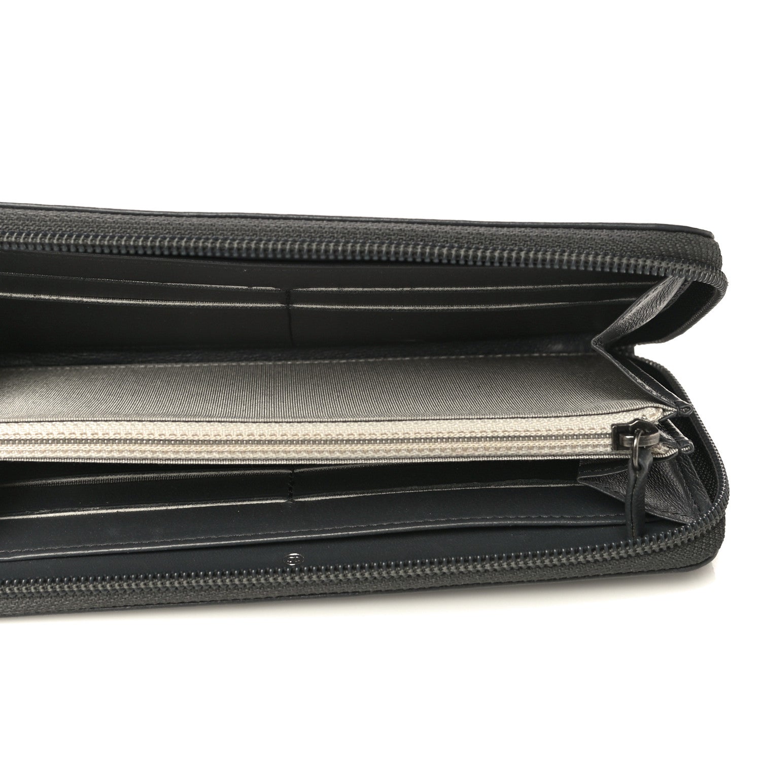 Chanel Lambskin Quilted Boy Zip Around Wallet Dark Grey 5 of 18
