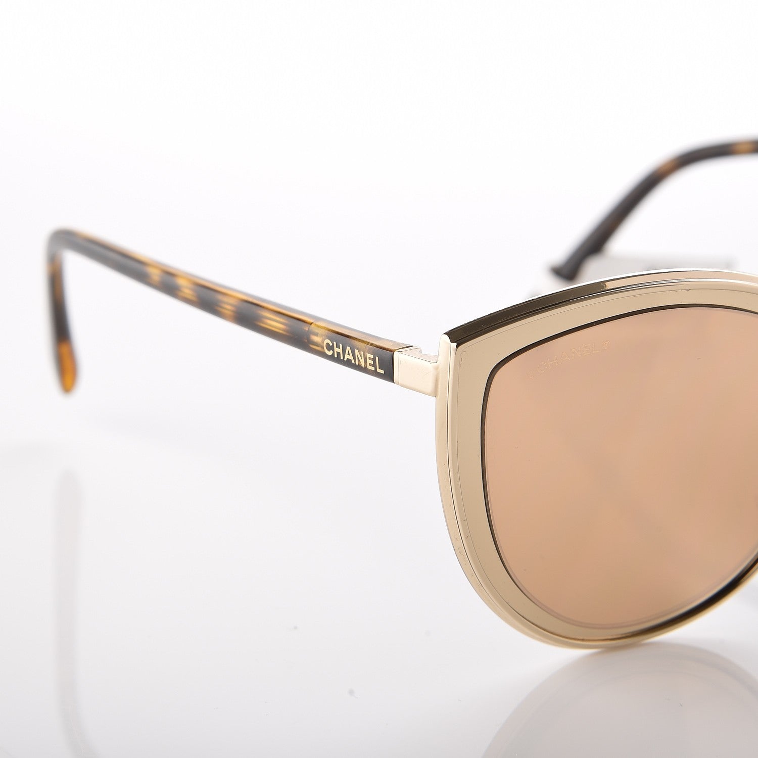 Chanel Metal Cat Eye Sunglasses 4222 Gold 7 of 7