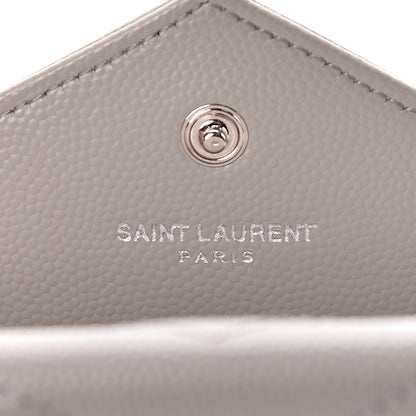 Saint Laurent Grain De Poudre Matelasse Chevron Small Monogram Envelope Wallet Souris 6 of 7