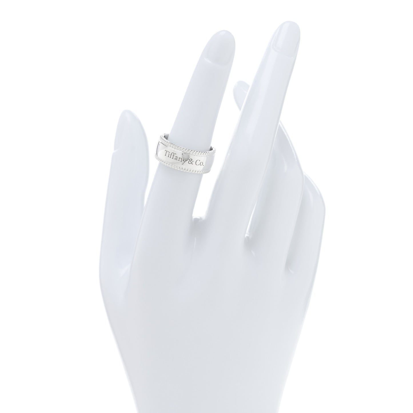 Sterling Silver Milgrain Logo Band Ring 53 6.25