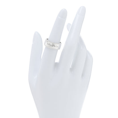 Tiffany Sterling Silver Milgrain Logo Band Ring 53 6.25 2 of 4