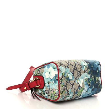 Gucci GG Supreme Monogram Blooms Mini Boston Navy Blue Hibiscus 4 of 7