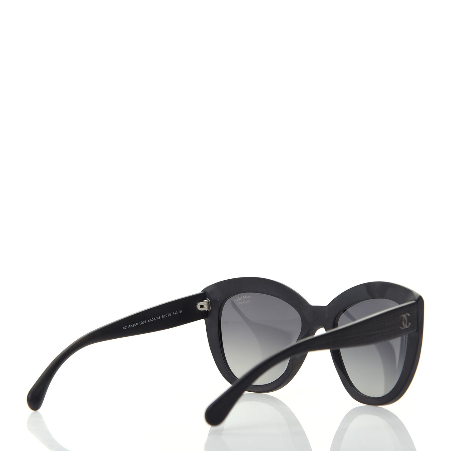 Tweed Effect CC Polarized Butterfly Signature Sunglasses 5332 Black