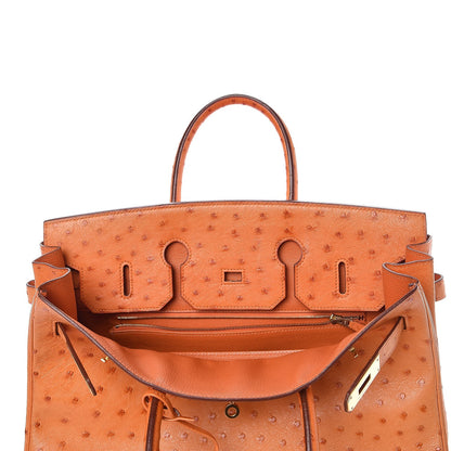 Hermes Ostrich Birkin 35 Orange 13 of 34