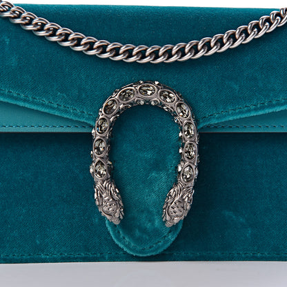 Gucci Velvet Super Mini Dionysus Shoulder Bag Pavone Cyan 7 of 10