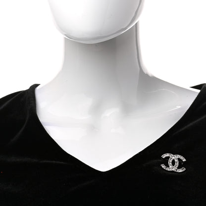 Chanel Baguette Crystal CC Brooch Silver 2 of 4