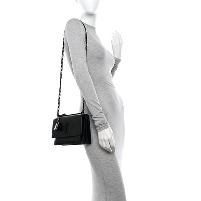 Saint Laurent Calfskin Medium Monogram Monochrome Sunset Black 2 of 9