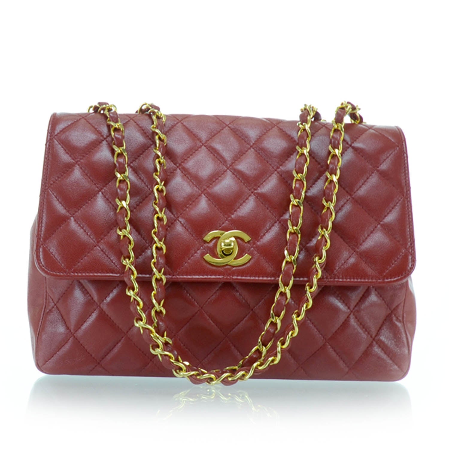 Chanel Lambskin Quilted Medium Flap Red 1 of 13