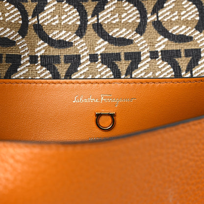 Salvatore Ferragamo Grained Calfskin Gancini Crossbody Flap Orange 5 of 8