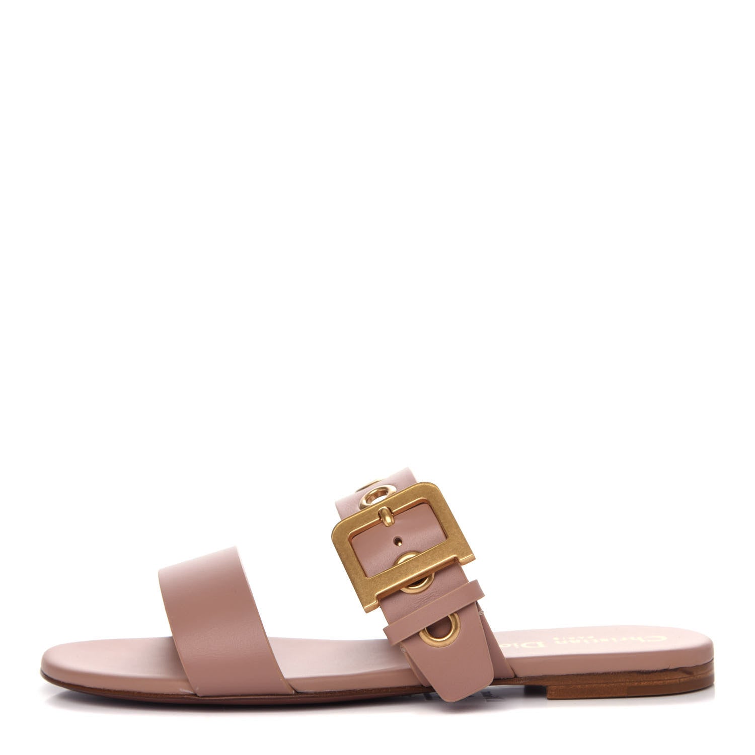 Christian Dior Calfskin D-Dior Slide Sandals 36.5 Rose De Vents 1 of 11