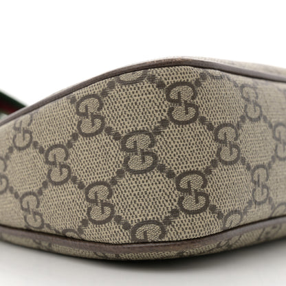Gucci GG Supreme Monogram Textured Dollar Calfskin Web Small Ophidia GG Handbag Beige Ebony New Acero 9 of 11