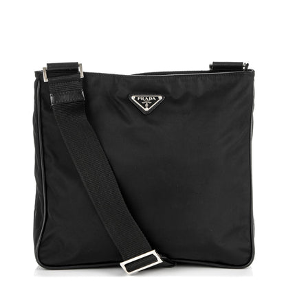 Prada Nylon Vela Flat Messenger Bag Black 1 of 6