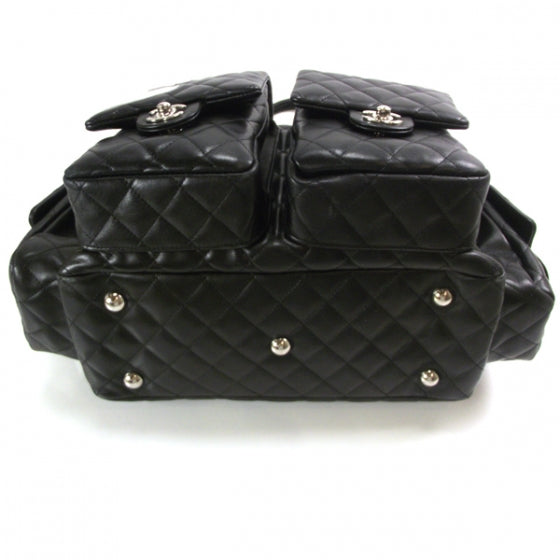 Chanel Calfskin Quilted Large Cambon Multipocket Reporter Black White 4 of 12