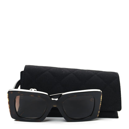 Chanel Acetate Pearl Rectangle Sunglasses 5480-H-A Tortoise 10 of 10