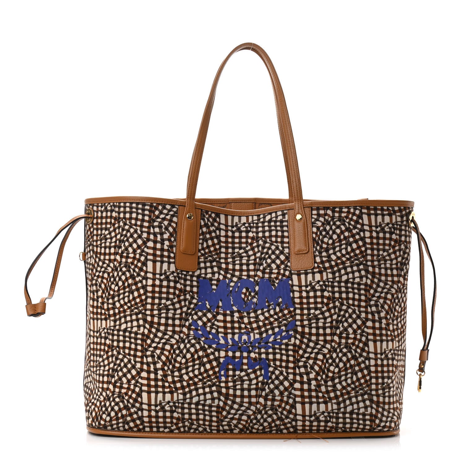 MCM Visetos Large Liz Reversible Shopper Tote Cognac 2 of 15