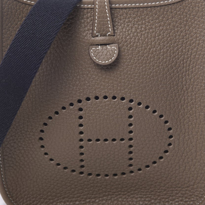 Hermes Taurillon Clemence Amazone Evelyne TPM Etoupe Bleu Indigo 10 of 11