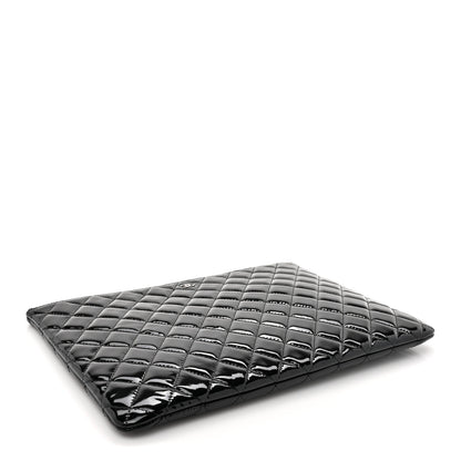 Chanel Patent Calfskin Quilted Large Cosmetic Case Black 4 of 8