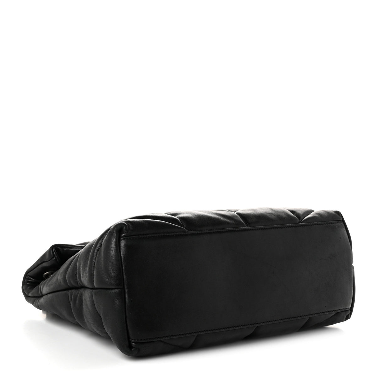 Saint Laurent Lambskin Quilted Medium Loulou Puffer Monogram Chain Satchel Black 4 of 10