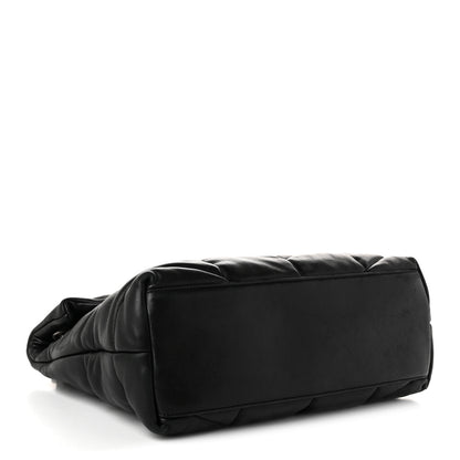 Saint Laurent Lambskin Quilted Medium Loulou Puffer Monogram Chain Satchel Black 4 of 10