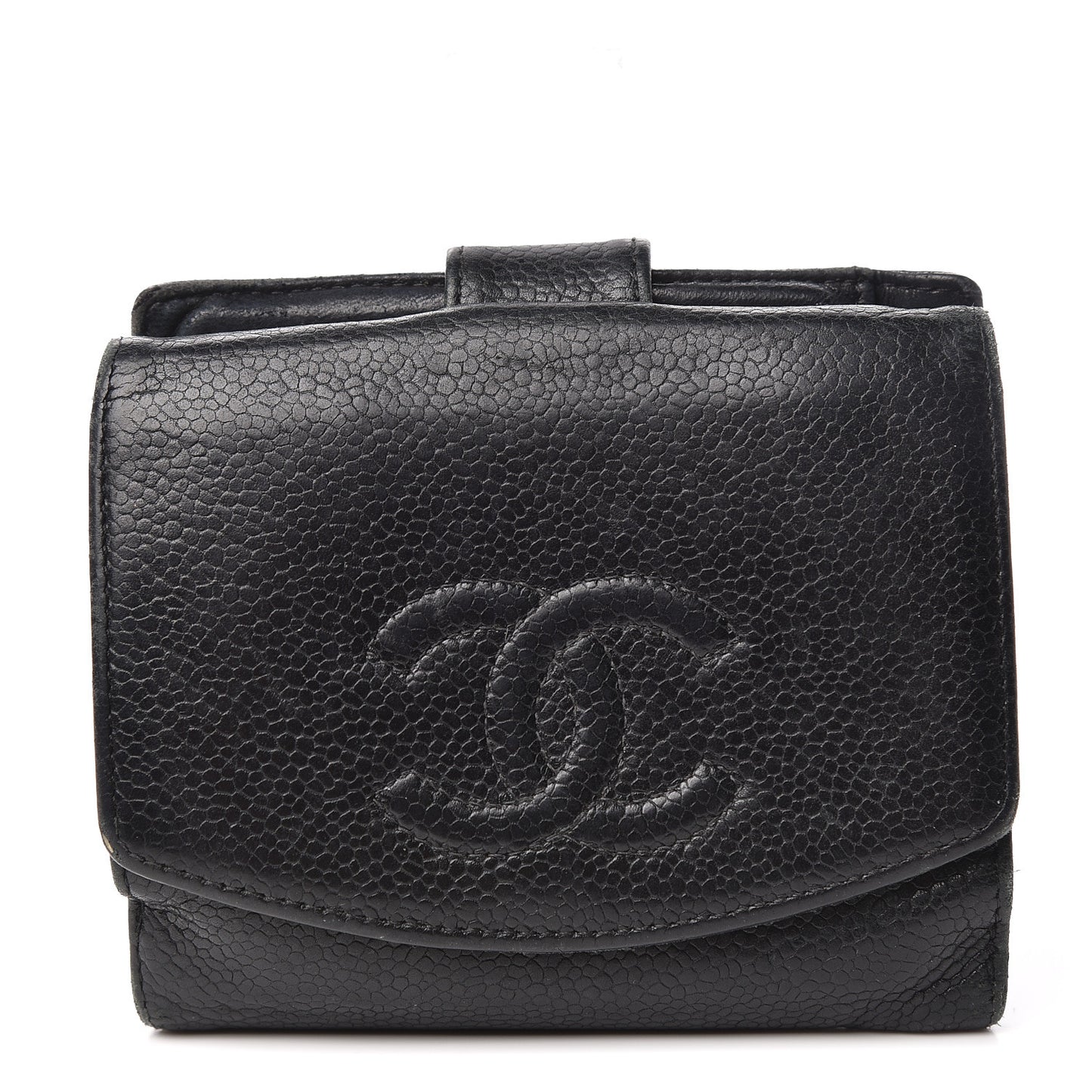 Caviar Timeless CC Compact French Wallet Black