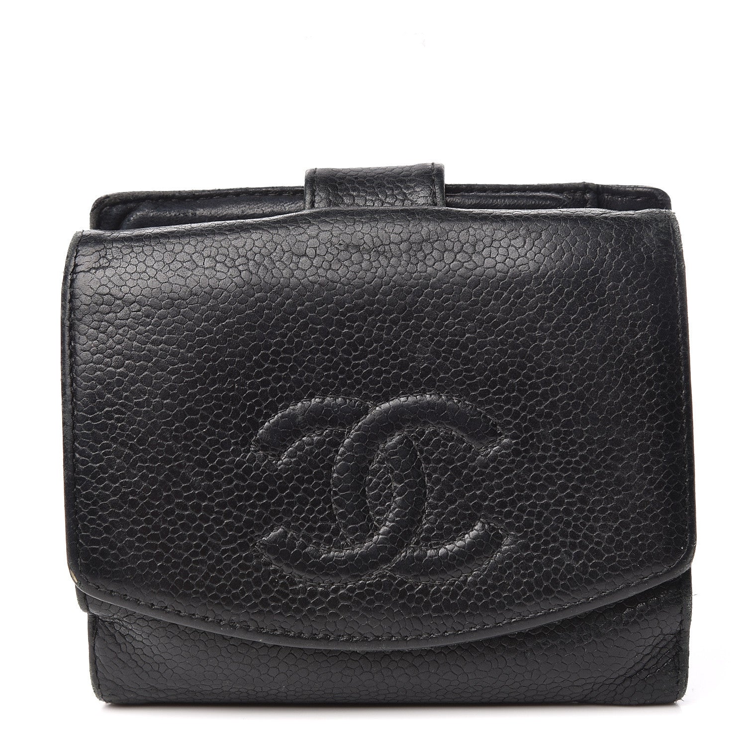 Chanel Caviar Timeless CC Compact French Wallet Black 1 of 20