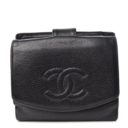 Chanel Caviar Timeless CC Compact French Wallet Black 1 of 20