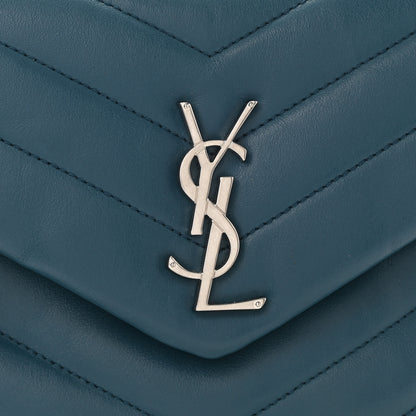 Saint Laurent Calfskin Y Quilted Monogram Small Loulou Chain Satchel Green 9 of 11
