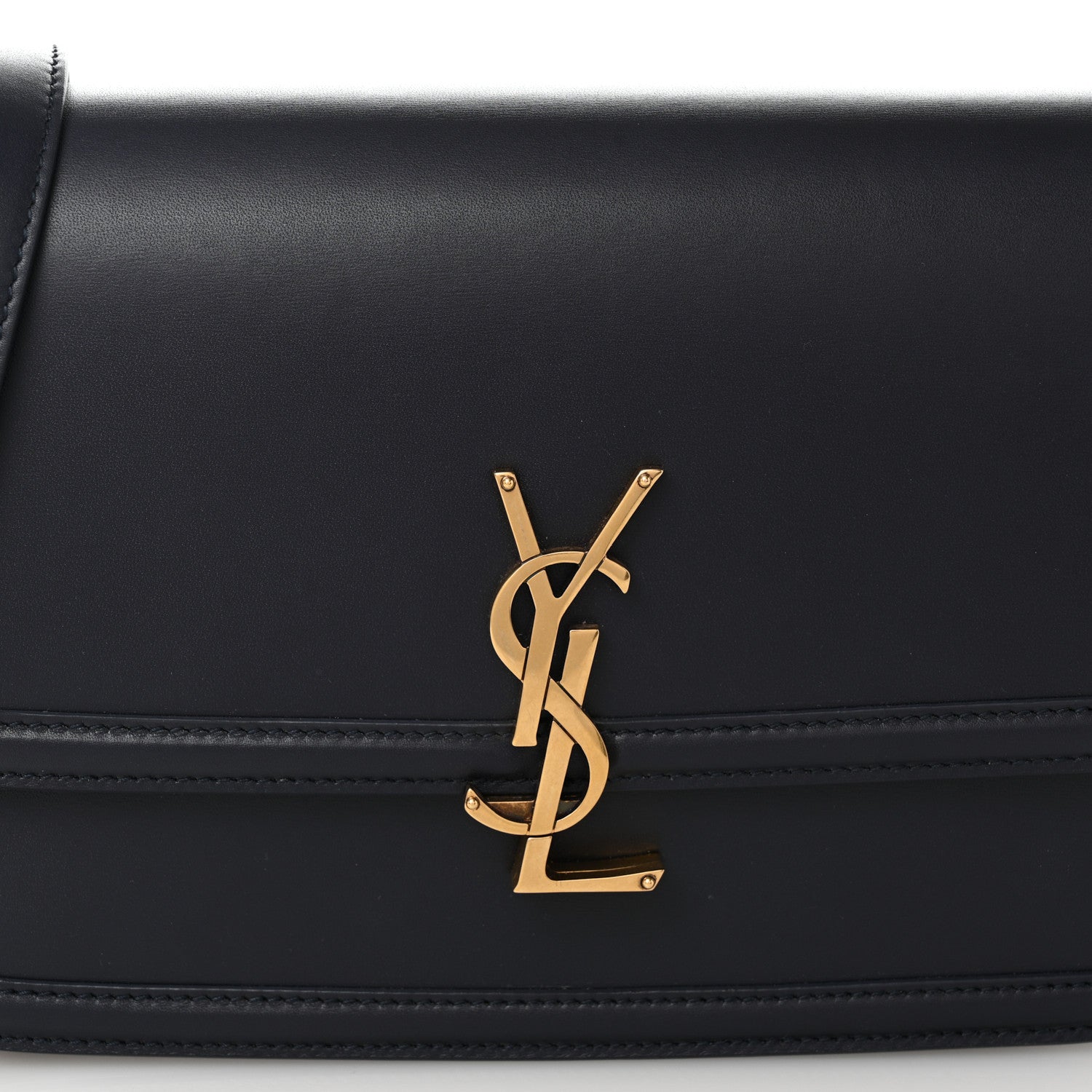 Saint Laurent Box Calfskin Monogram Medium Solferino Satchel Deep Marine 7 of 9