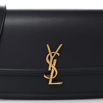 Saint Laurent Box Calfskin Monogram Medium Solferino Satchel Deep Marine 7 of 9