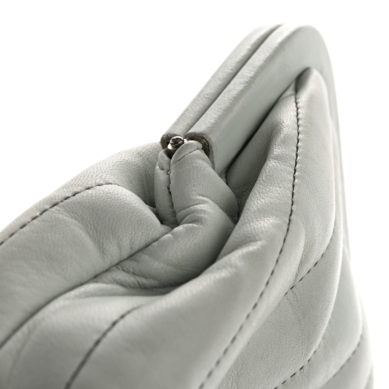 Chanel Lambskin Vertical Quilted Mademoiselle Clutch Light Green 11 of 12