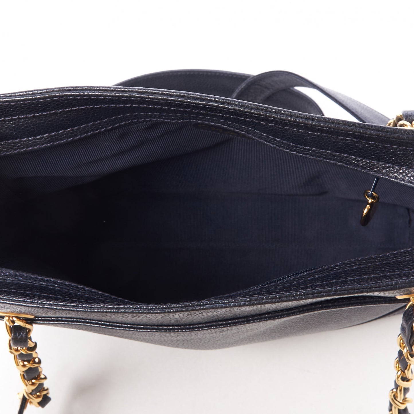 Caviar CC Shoulder Bag Navy Blue