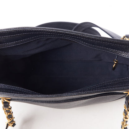Chanel Caviar CC Shoulder Bag Navy Blue 6 of 8