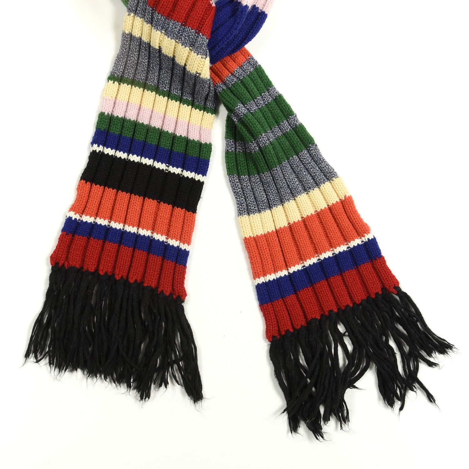 Burberry Cashmere Wool Stripe Scarf Multi 2 of 4