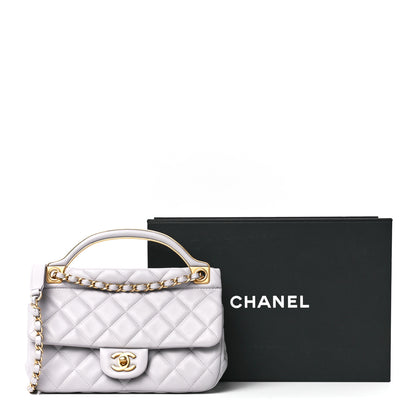 Chanel Calfskin Quilted Small Lady Handle Clutch With Chain Grey 13 of 13