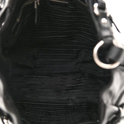 Prada Vitello Daino Soft Shoulder Bag Black 4 of 11