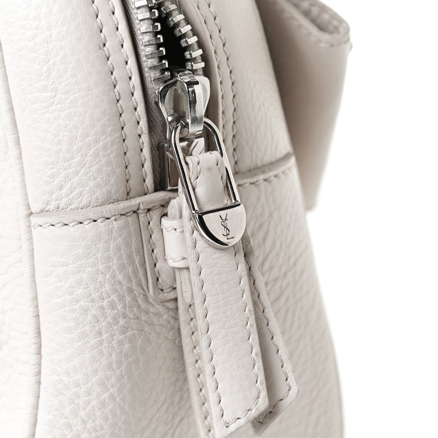 Saint Laurent Calfskin Small Y Bow Tote White 12 of 15