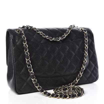 Chanel Caviar Quilted Jumbo Double Flap Black 3 of 12