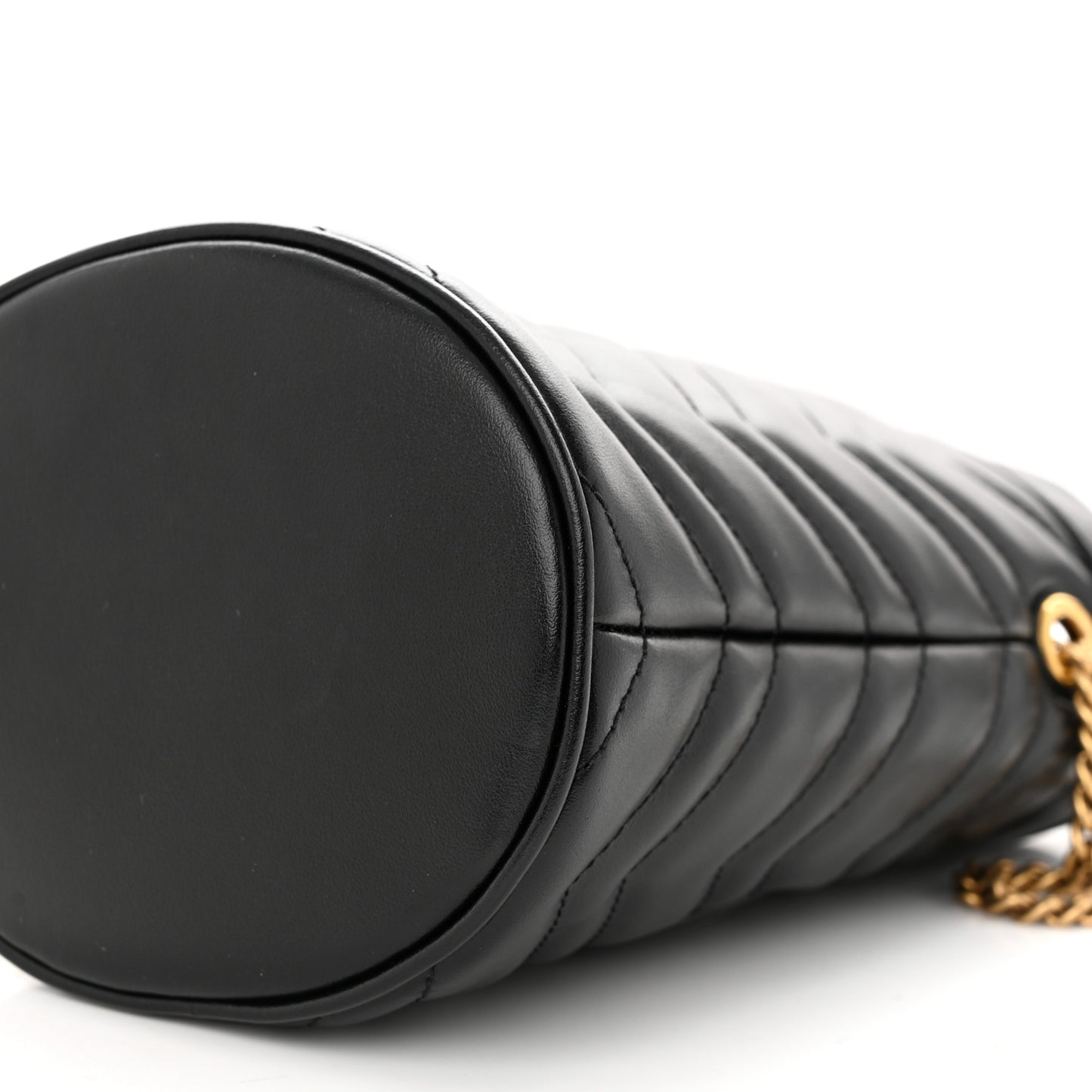 Calfskin Matelasse Mini GG Marmont 2.0 Bucket Bag Black