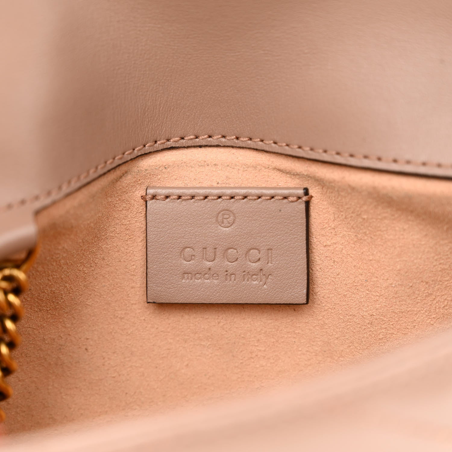 Gucci Calfskin Matelasse Super Mini GG Marmont Shoulder Bag Porcelain Rose 6 of 11