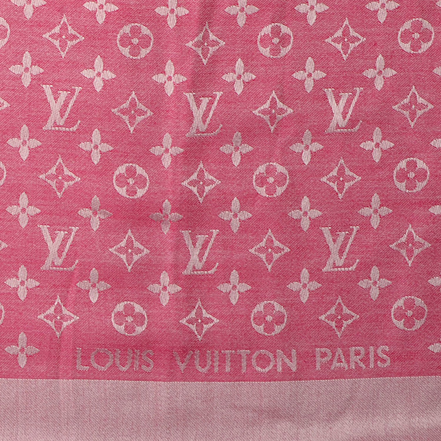 Louis Vuitton Wool Silk Monogram Denim Shawl Pivoine 4 of 5