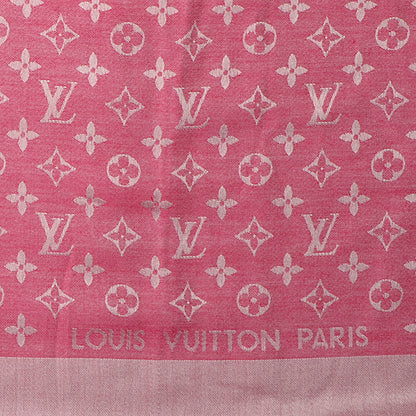 Louis Vuitton Wool Silk Monogram Denim Shawl Pivoine 4 of 5